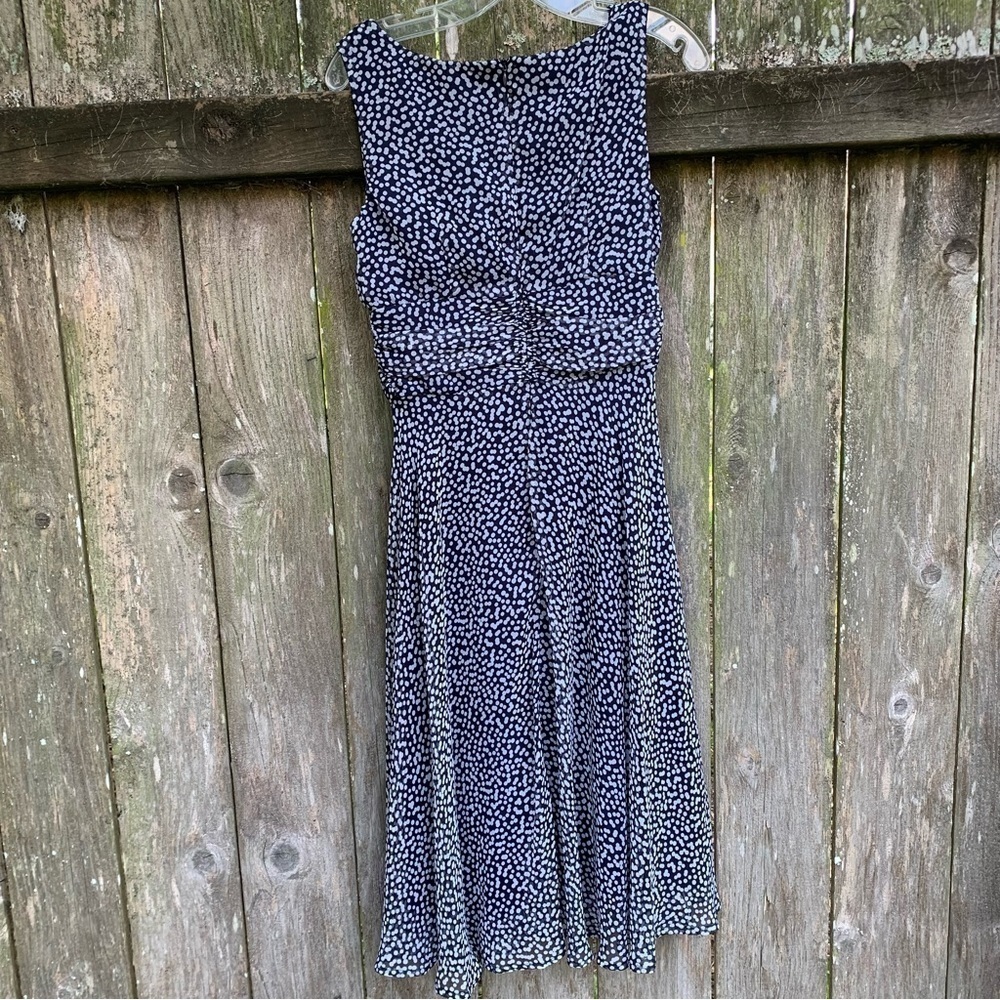 DRESS BARN polka dot sleeveless v neck fit and flare midi dress spring summer - Picture 3 of 9